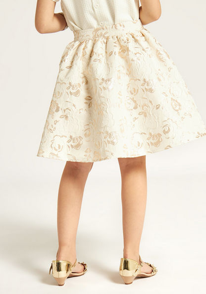 Juniors Embroidered Skirt with Zip Closure-Skirts-image-3