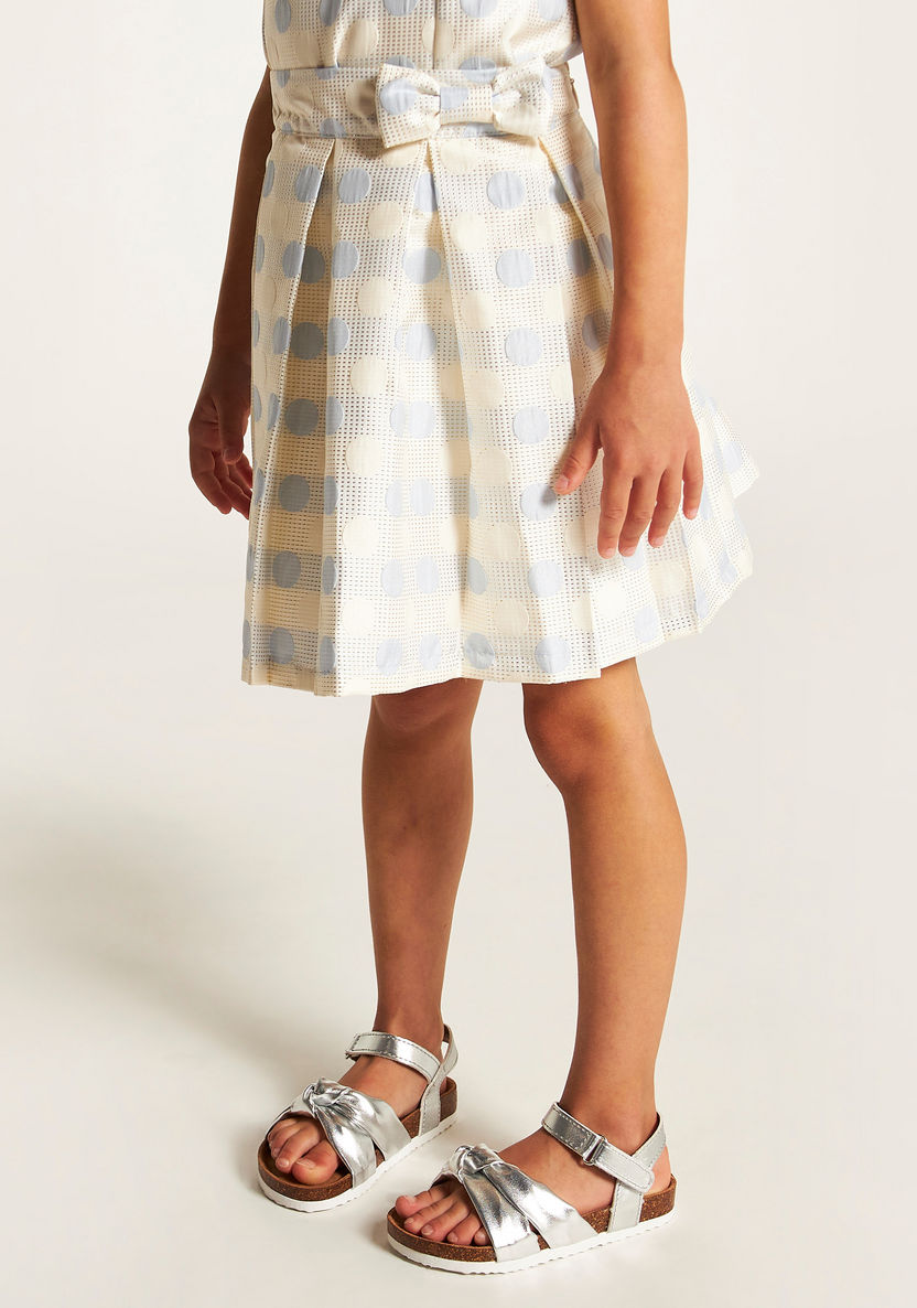Juniors Textured Knee-Length Skirt with Elasticised Waistband-Skirts-image-1