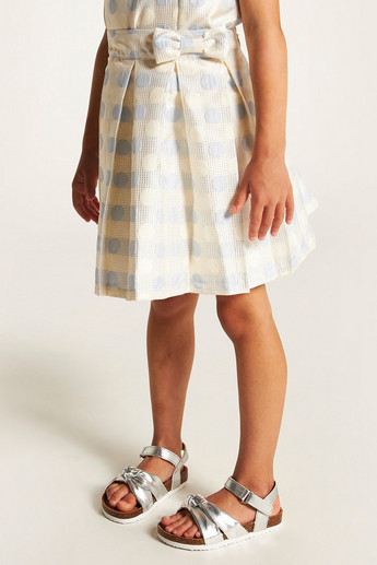 Juniors Textured Knee-Length Skirt with Elasticised Waistband