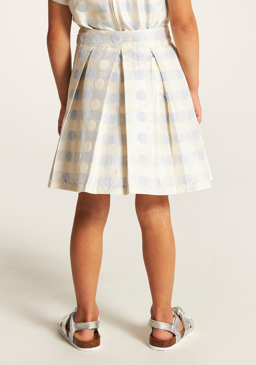 Juniors Textured Knee-Length Skirt with Elasticised Waistband-Skirts-image-3