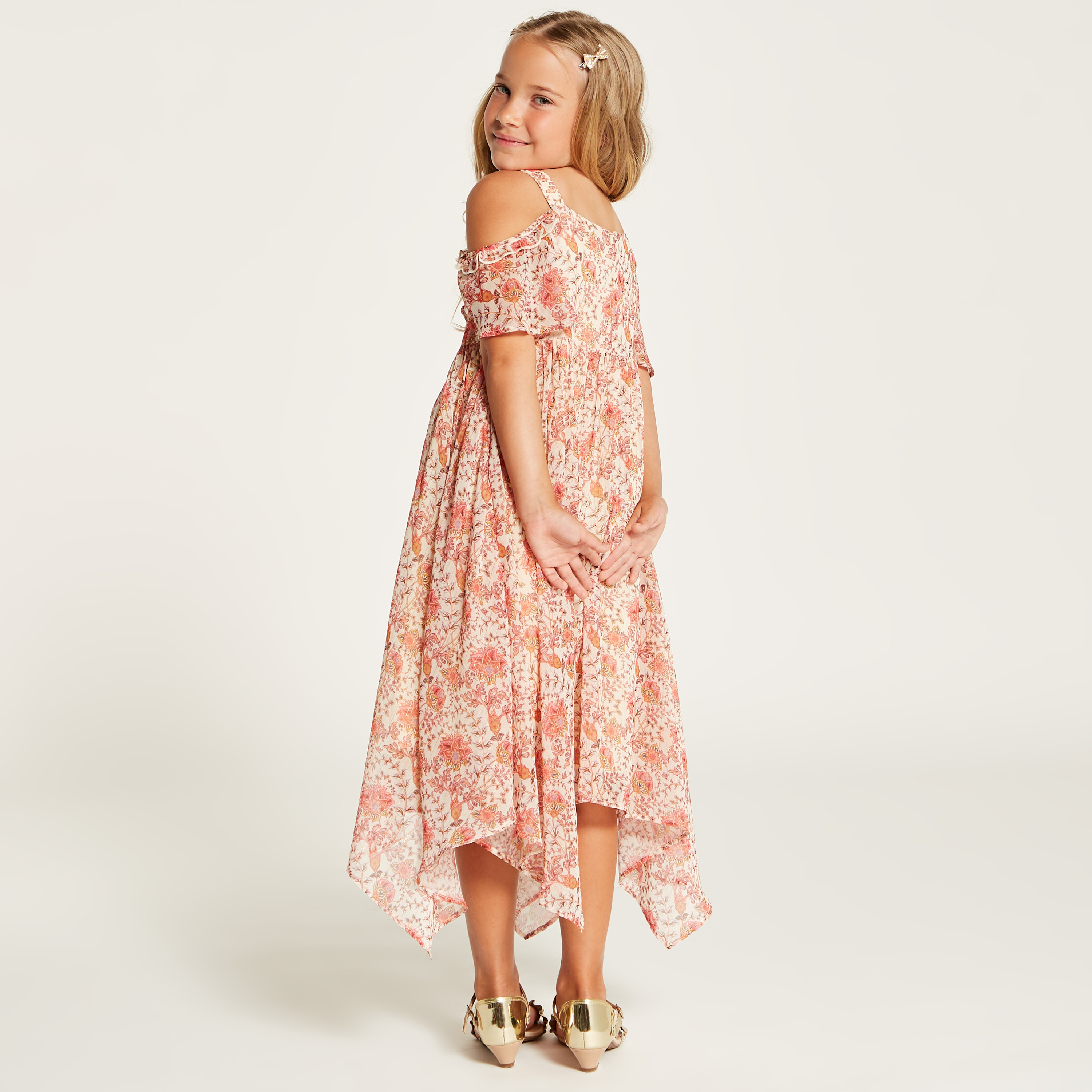 Juniors Floral Print Cold Shoulder Dress-girls-clothing-dressesandjumpsuits-image-4