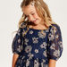 Juniors Embroidered A-line Dress with Short Sleeves and Zip Closure-Dresses%2C Gowns and Frocks-thumbnail-2