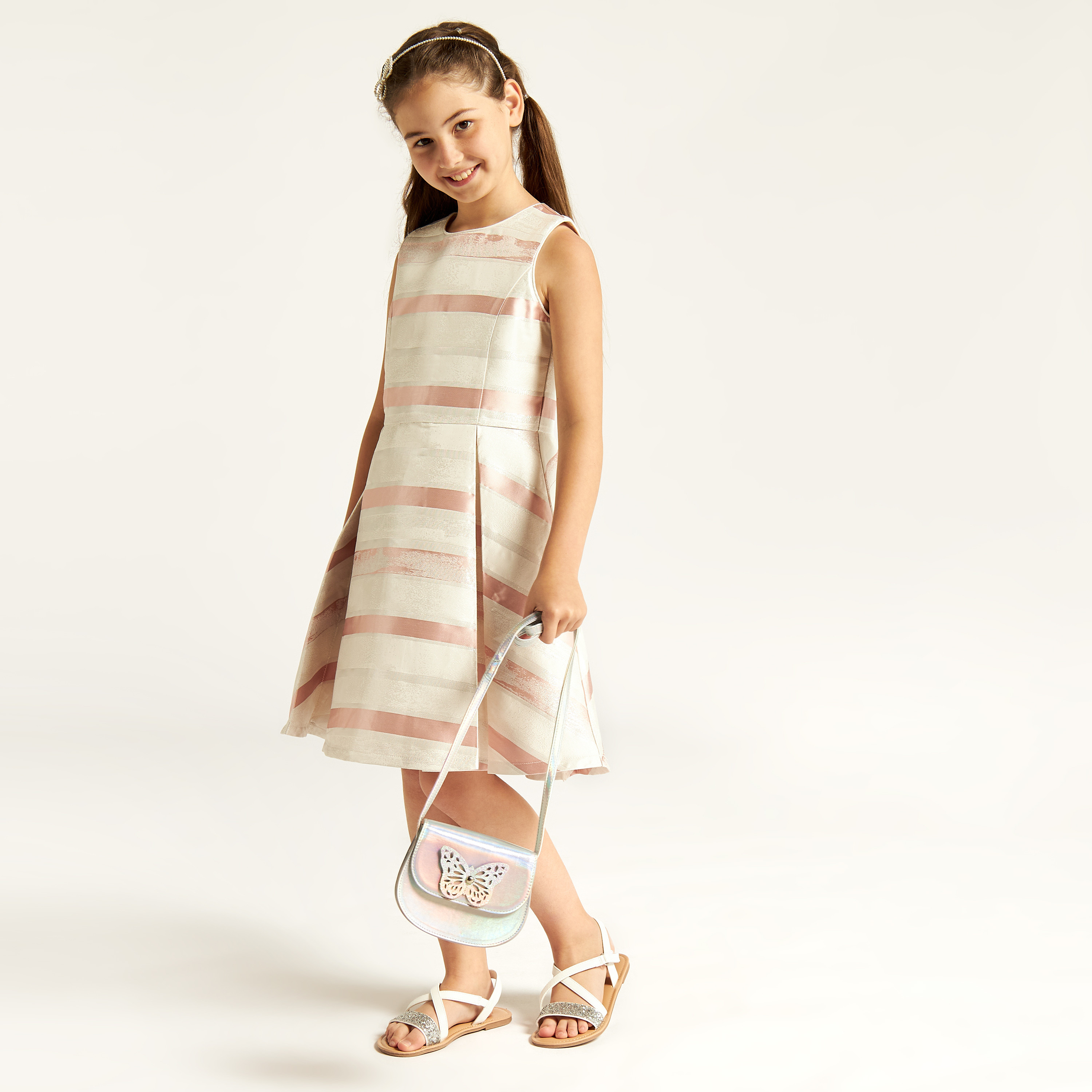 Buy Juniors Striped Sleeveless A-line Dress Online for Girls | Centrepoint  UAE