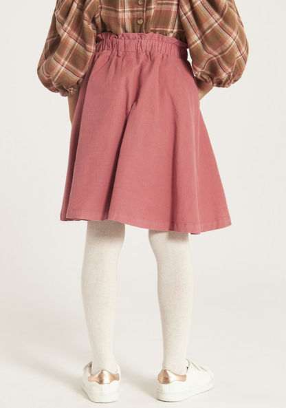 Eligo Solid Skirt with Elasticated Waistband and Pockets