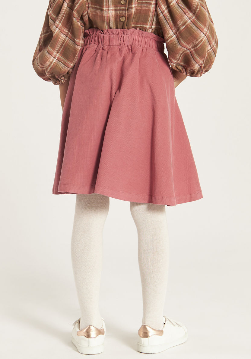 Eligo Solid Skirt with Elasticated Waistband and Pockets-Skirts-image-3