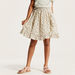 Floral Print Skirt with Flounce Hem and Shirred Waistband-Skirts-thumbnailMobile-1
