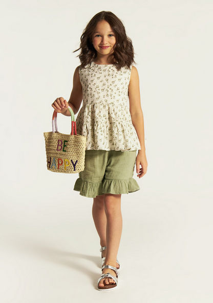 All Over Floral Print Sleeveless Top and Shorts Set-Clothes Sets-image-0