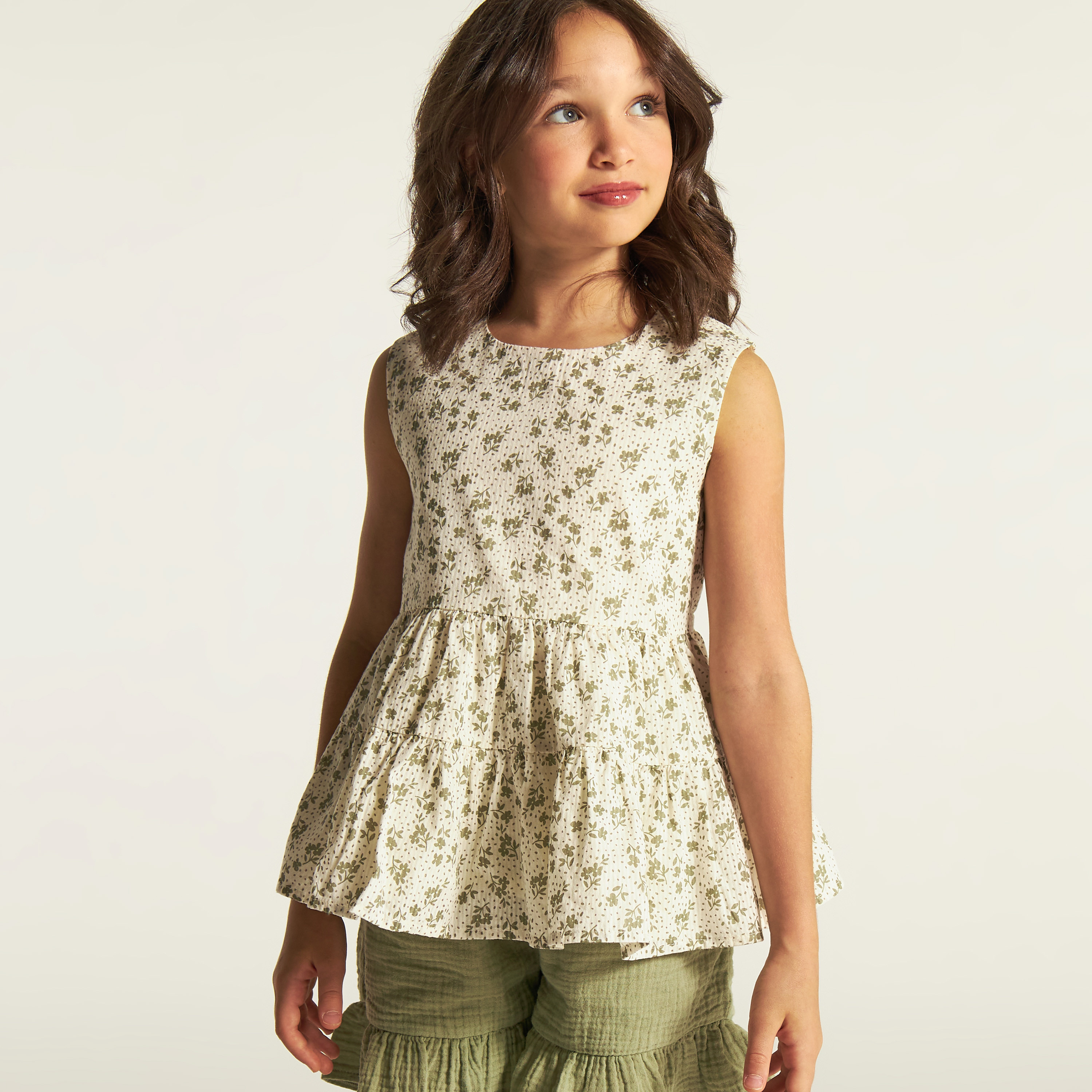 Eligo All Over Floral Print Sleeveless Top and Shorts Set-girls-clothing-setsandcoords-image-2