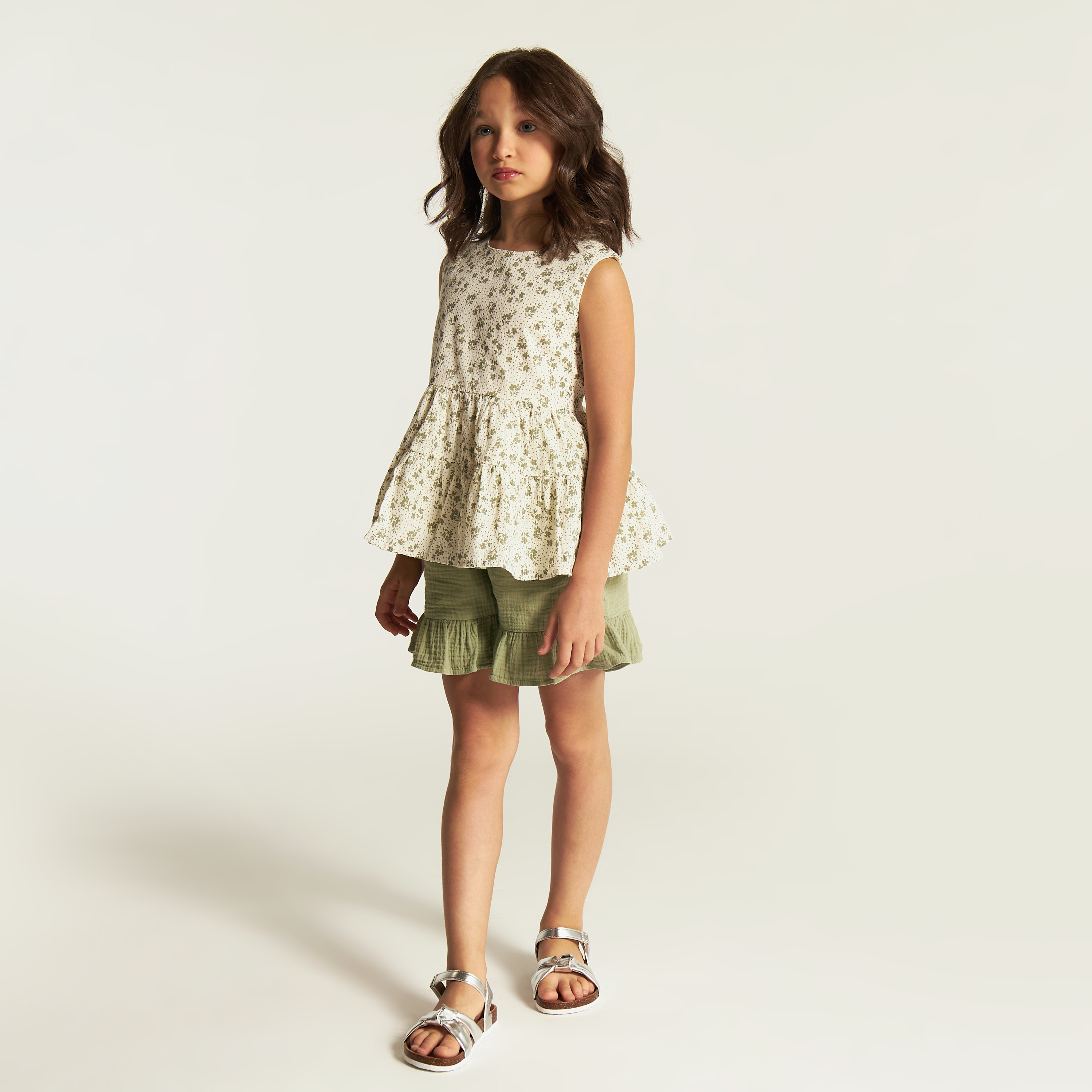 Eligo All Over Floral Print Sleeveless Top and Shorts Set-girls-clothing-setsandcoords-image-5