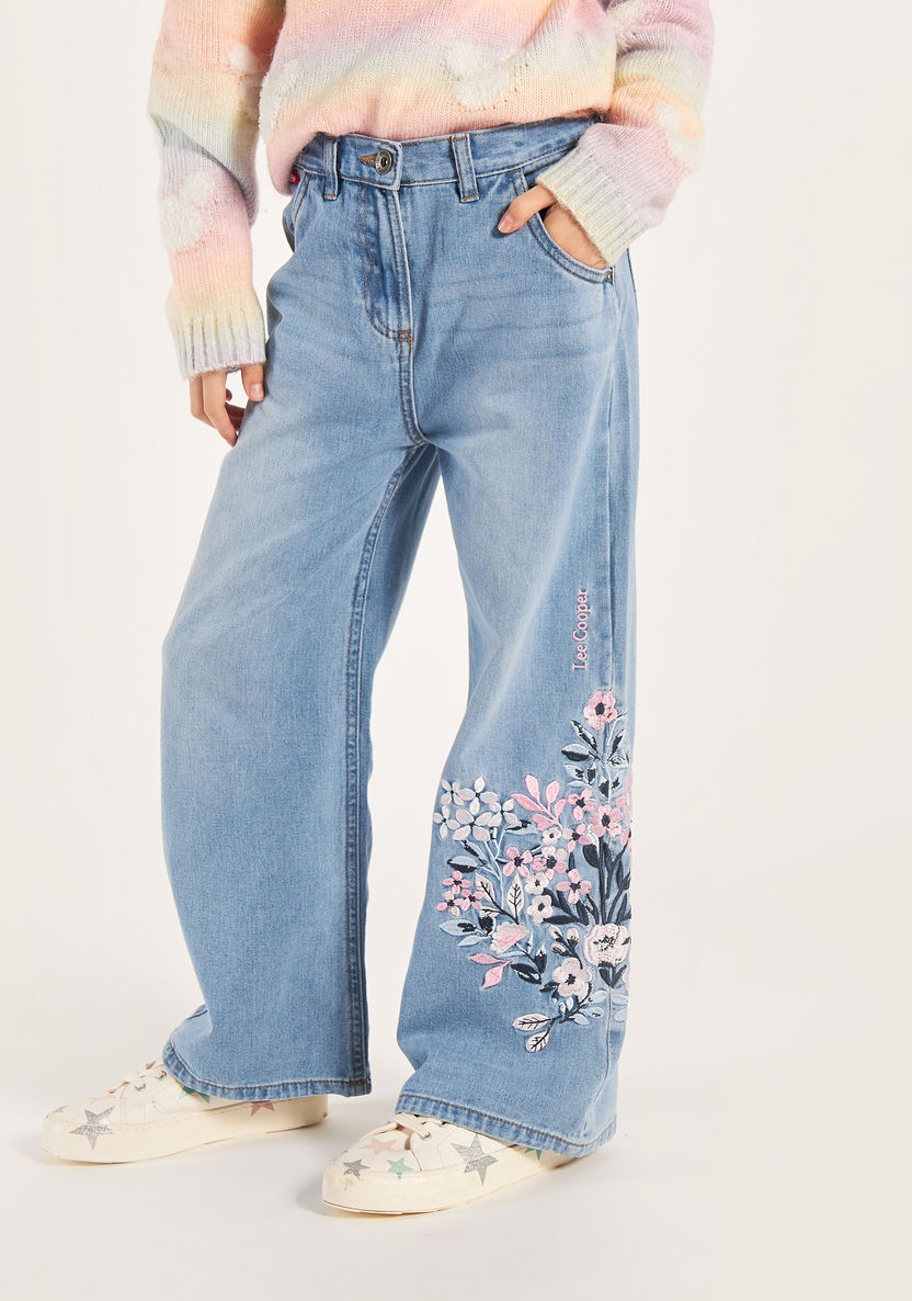 Lee Cooper Girls' Floral Embroidered Jeans-Jeans & Jeggings-image-0