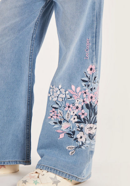 Lee Cooper Girls' Floral Embroidered Jeans