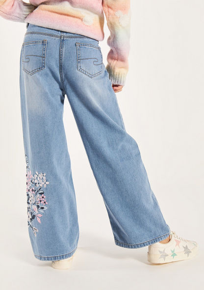 Lee Cooper Girls' Floral Embroidered Jeans