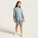 Lee Cooper Floral Print Sweat Dress with Long Sleeves-Dresses%2C Gowns and Frocks-thumbnail-0