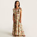 Lee Cooper All Over Floral Print Sleeveless Maxi Dress with Ruffle Detail-Dresses%2C Gowns and Frocks-thumbnail-0