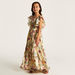 Lee Cooper All Over Floral Print Sleeveless Maxi Dress with Ruffle Detail-Dresses%2C Gowns and Frocks-thumbnail-1