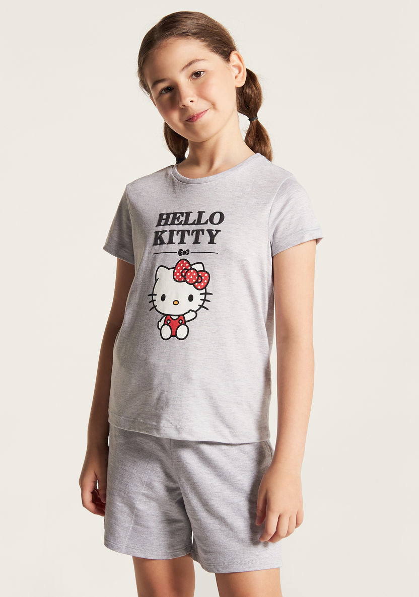 Sanrio Hello Kitty Print Crew Neck T-shirt and Short Sleeves - Set of 2-T Shirts-image-1