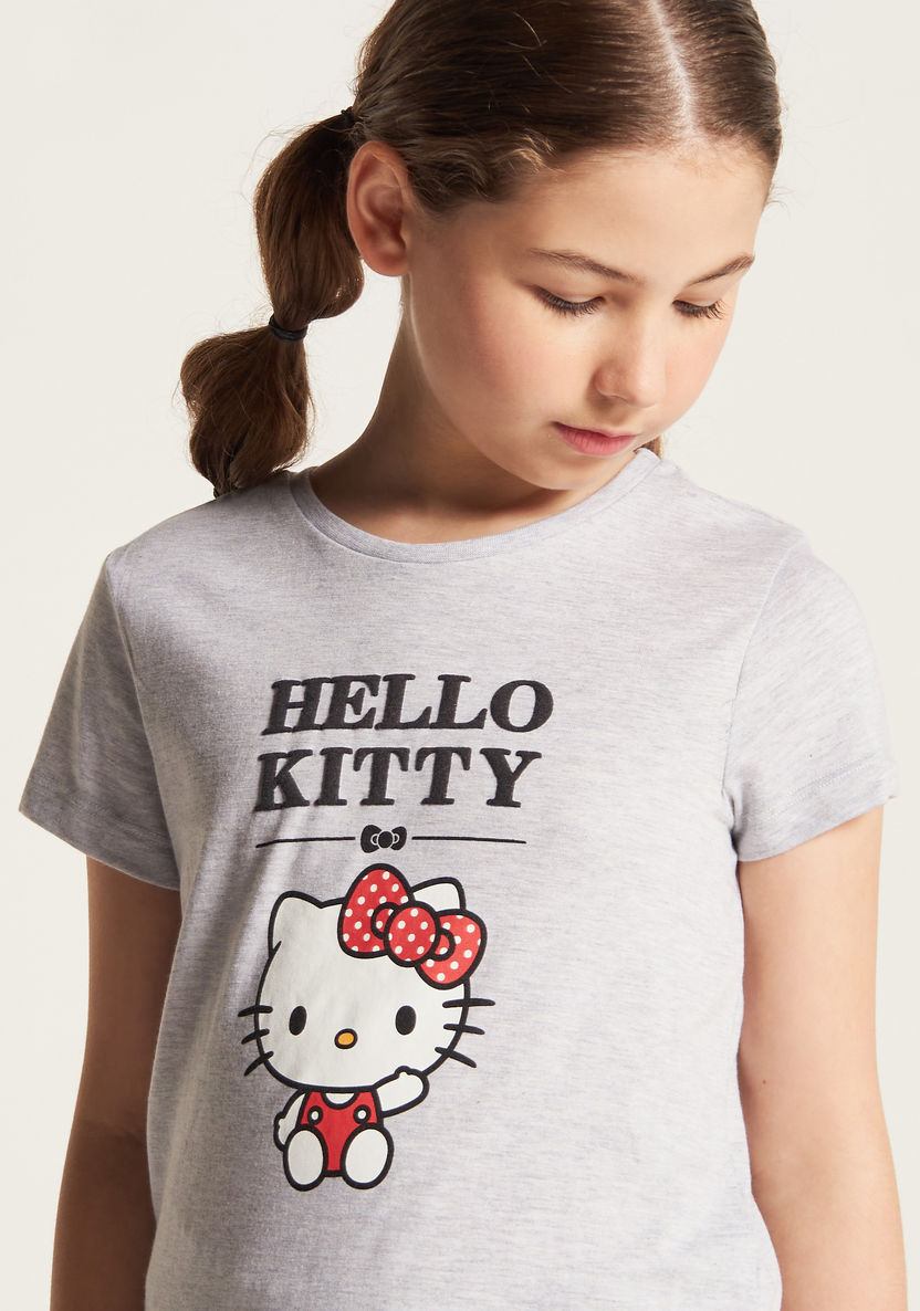 Sanrio Hello Kitty Print Crew Neck T-shirt and Short Sleeves - Set of 2-T Shirts-image-2