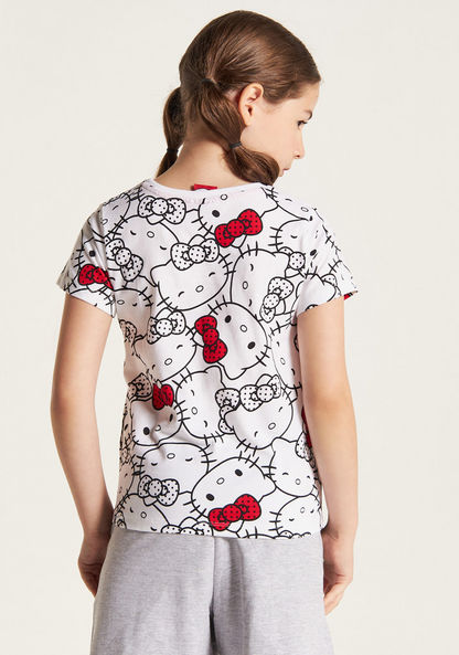 Sanrio Hello Kitty Print Crew Neck T-shirt and Short Sleeves - Set of 2