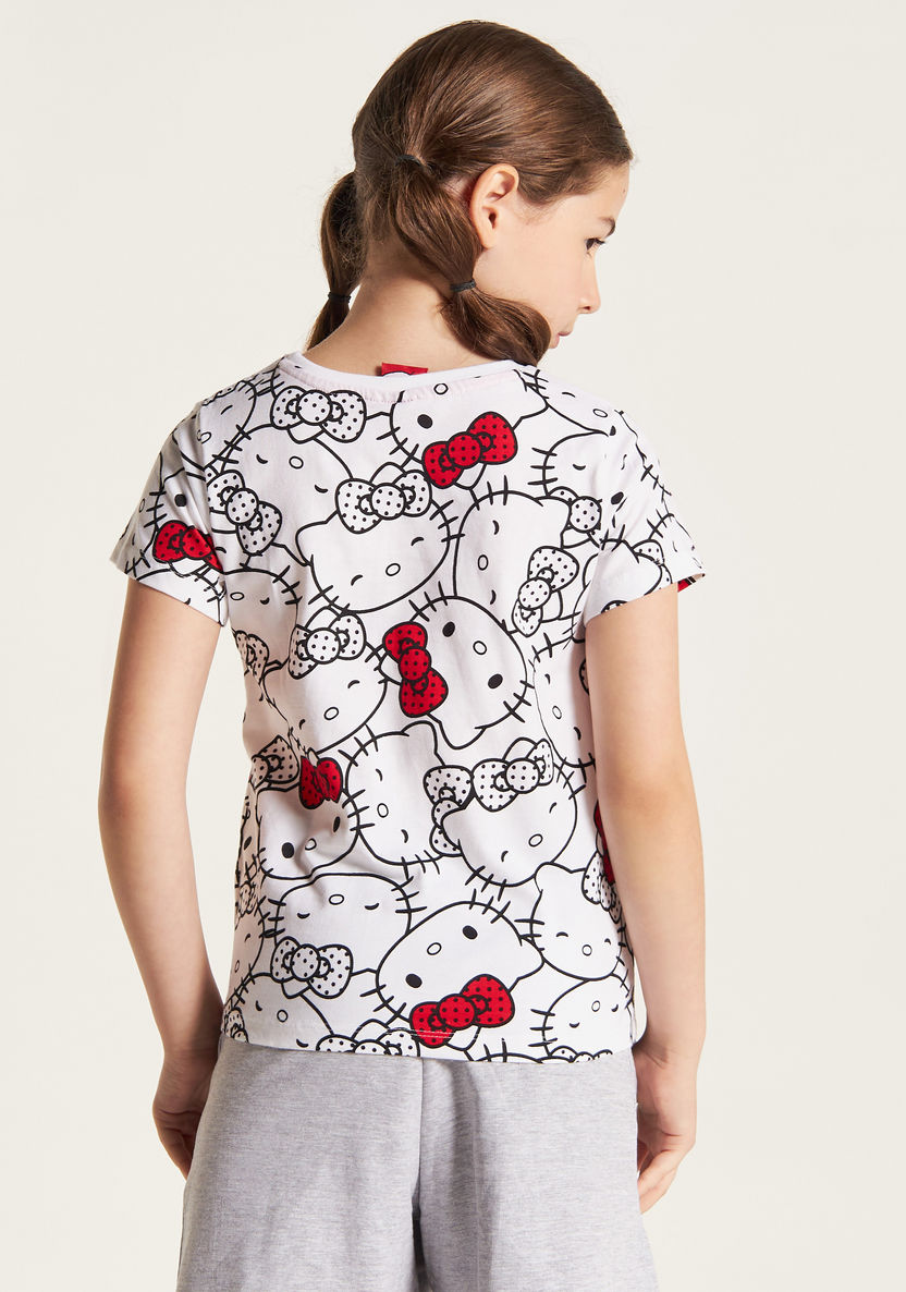 Sanrio Hello Kitty Print Crew Neck T-shirt and Short Sleeves - Set of 2-T Shirts-image-5