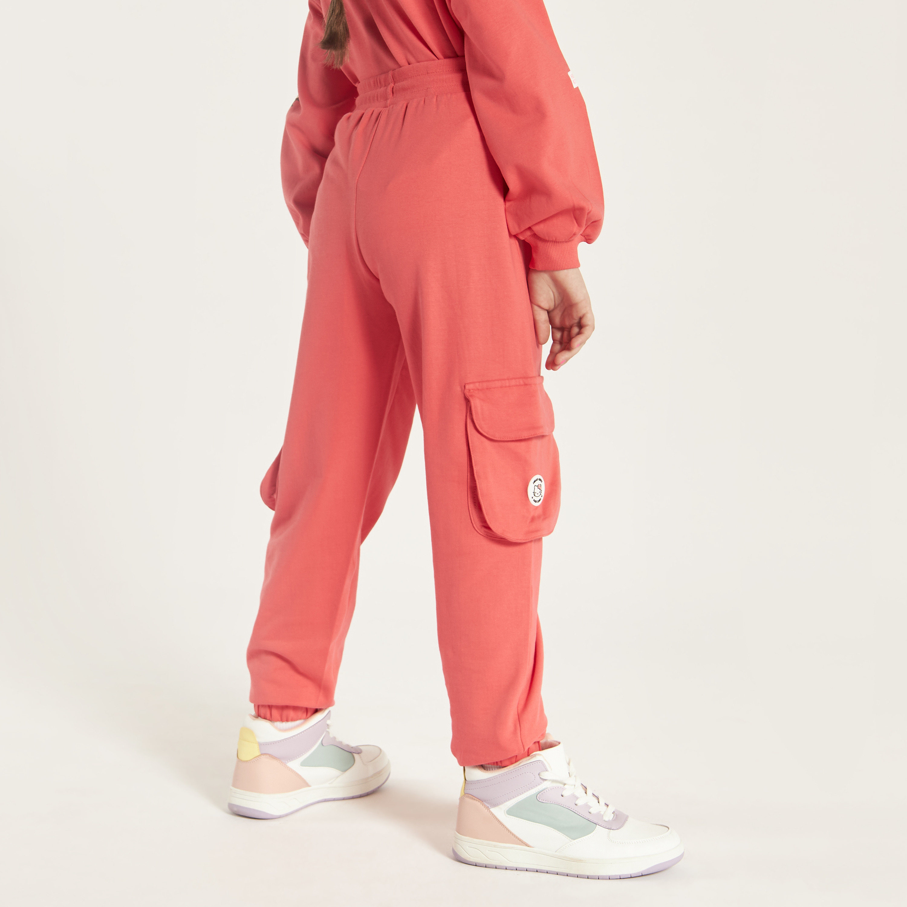 Sanrio Hello Kitty Print Joggers with Drawstring Closure and Pockets-girls-clothing-bottoms-joggersandtrackpants-image-4