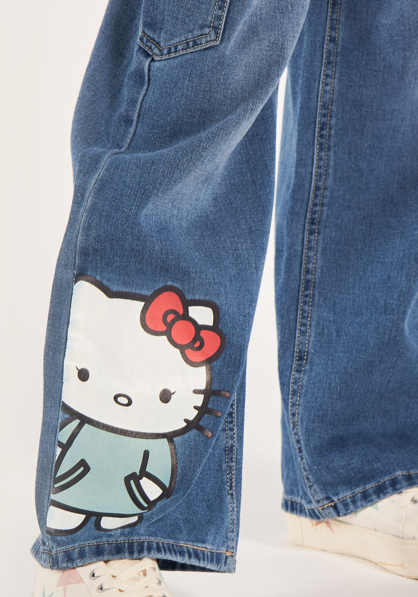 Sanrio Girls' Hello Kitty Print Flared Jeans-Jeans & Jeggings-image-2