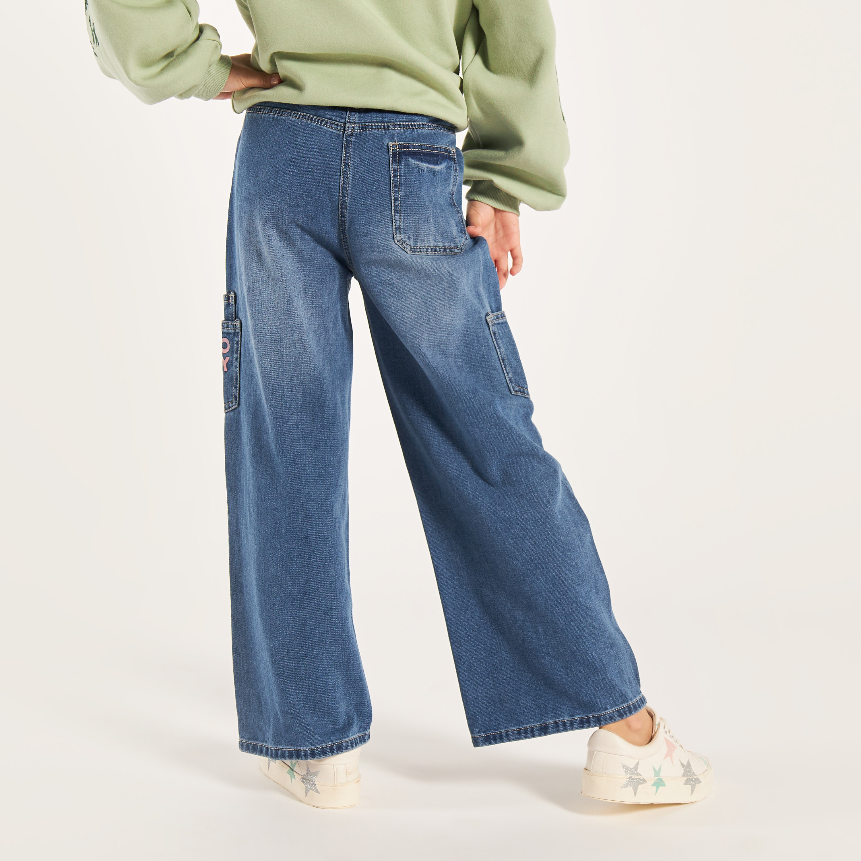 Sanrio Girls' Hello Kitty Print Flared Jeans-girls-clothing-bottoms-jeansandjeggings-image-5