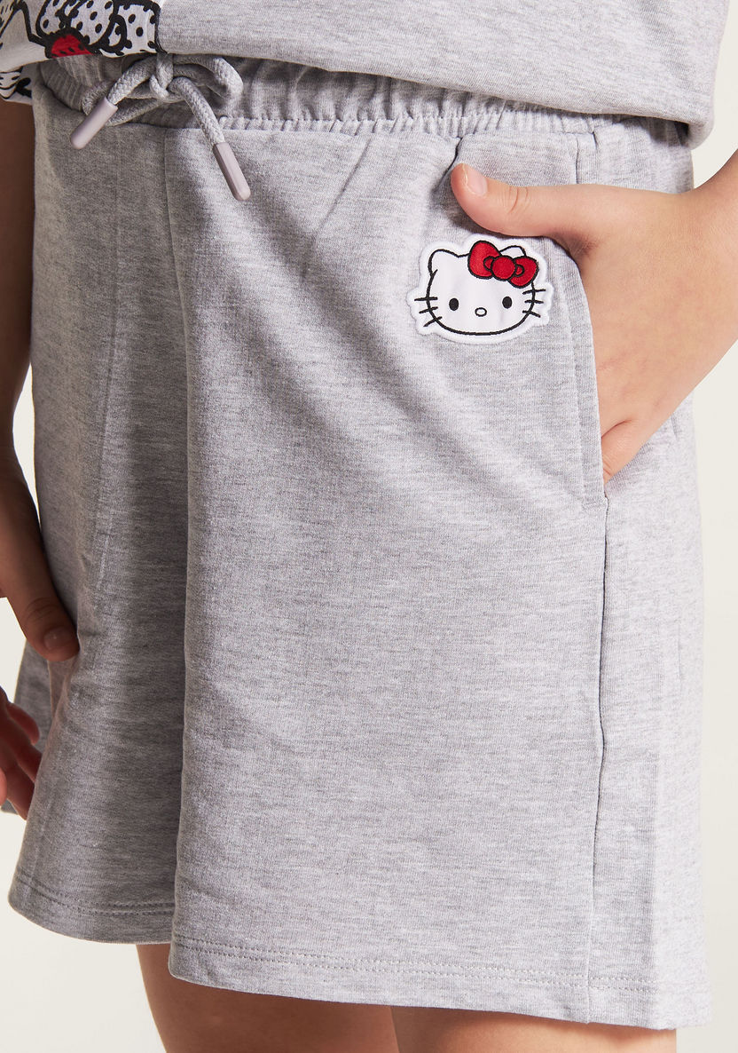 Sanrio Hello Kitty Print Shorts with Drawstring Closure and Pockets-Shorts-image-2