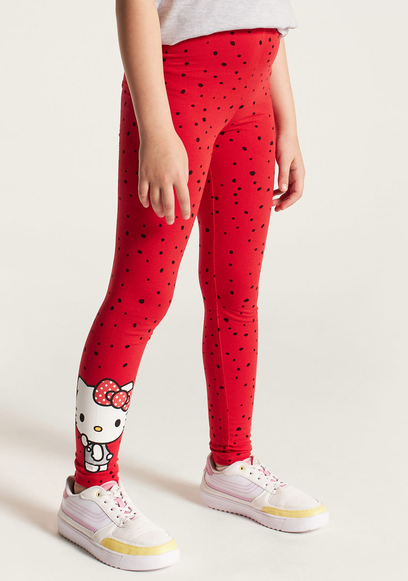 Sanrio Hello Kitty Print Mid-Rise Leggings with Elasticated Waistband - Set of 2-Leggings-image-6