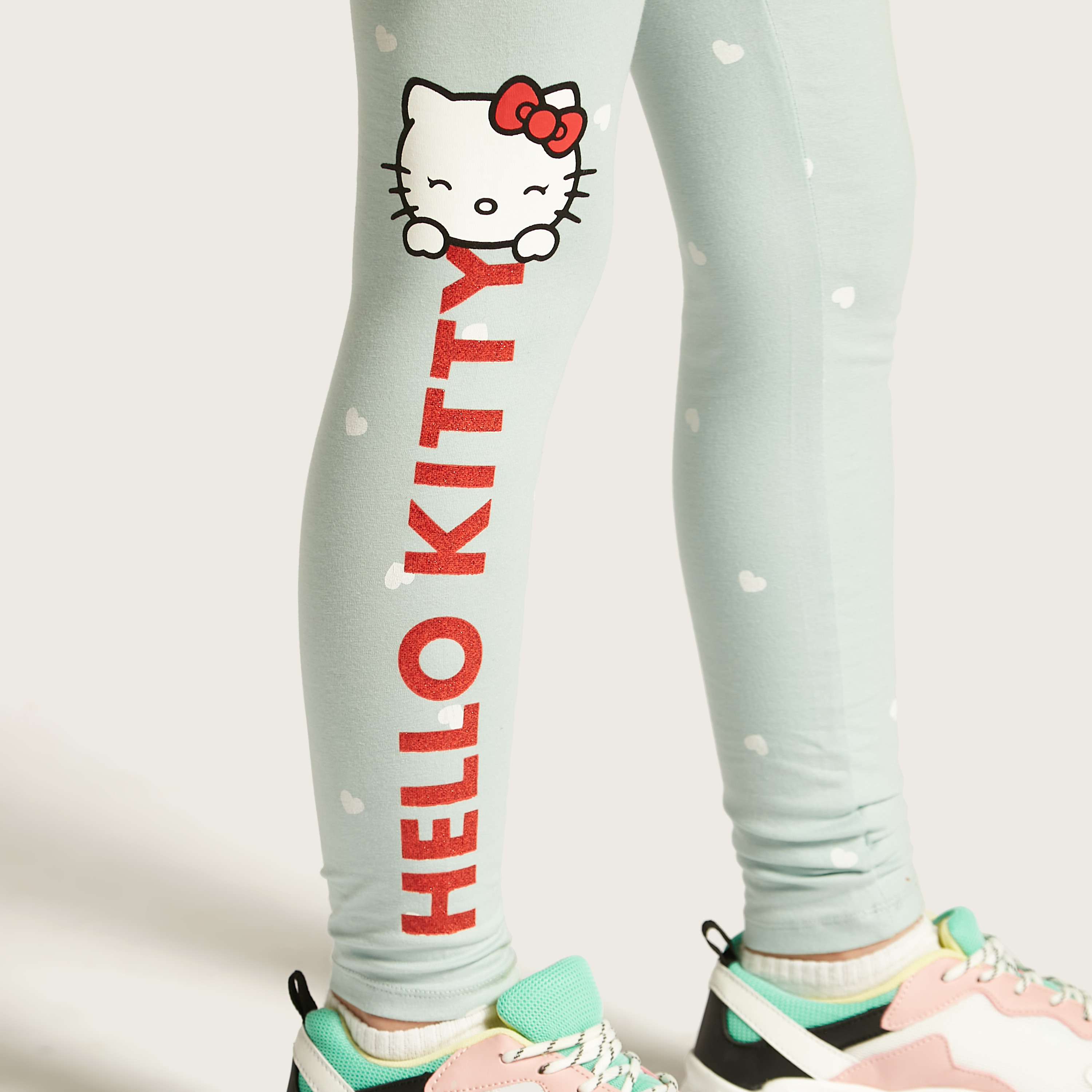 Sanrio Hello Kitty Print Leggings with Elasticated Waistband - Set of 2-girls-clothing-bottoms-leggings-image-8