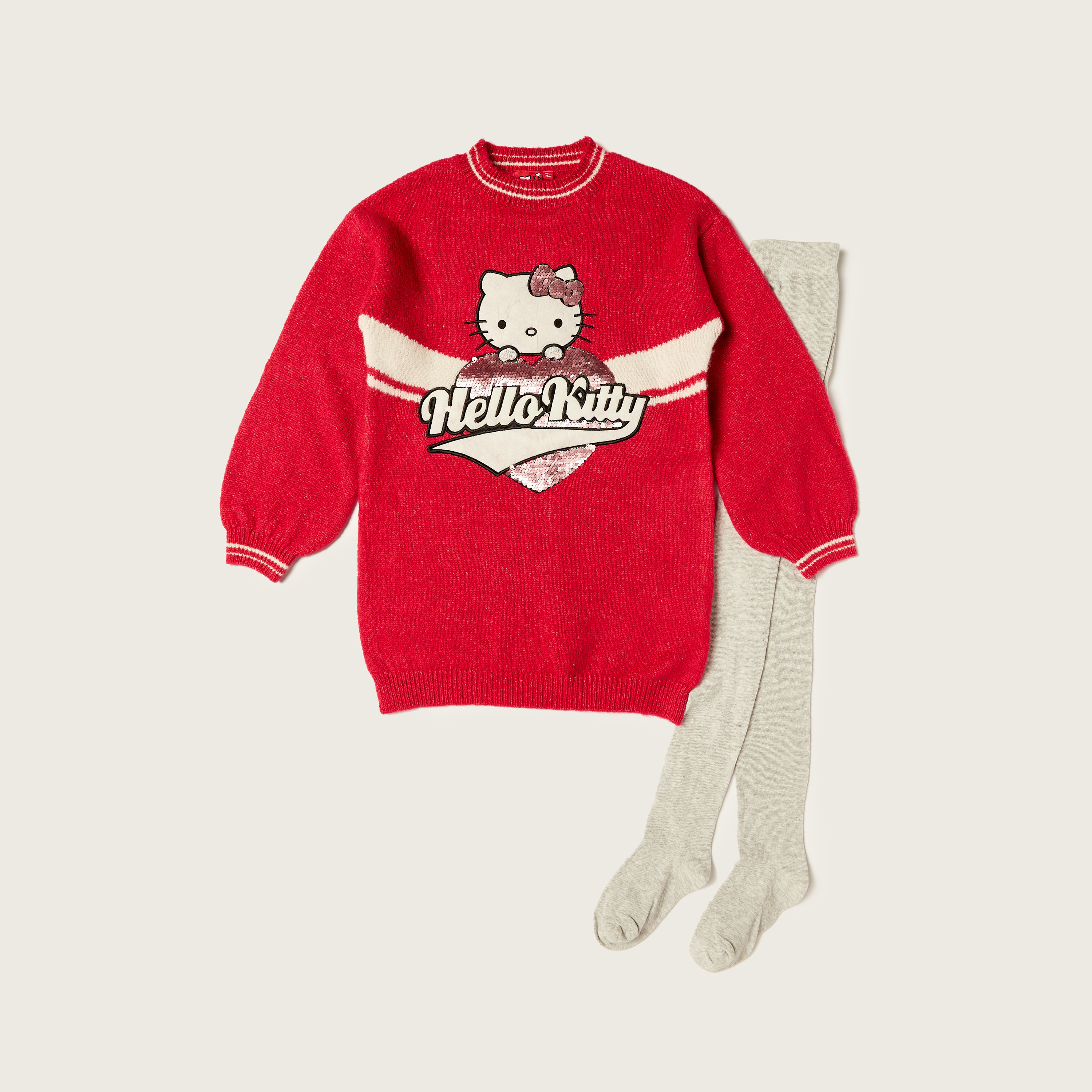 Sanrio Hello Kitty Embroidered Pullover and Stockings Set-girls-clothing-dressesandjumpsuits-image-1