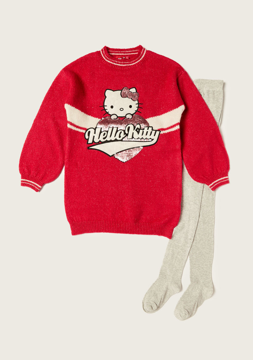Sanrio Hello Kitty Embroidered Pullover and Stockings Set-Dresses, Gowns & Frocks-image-0