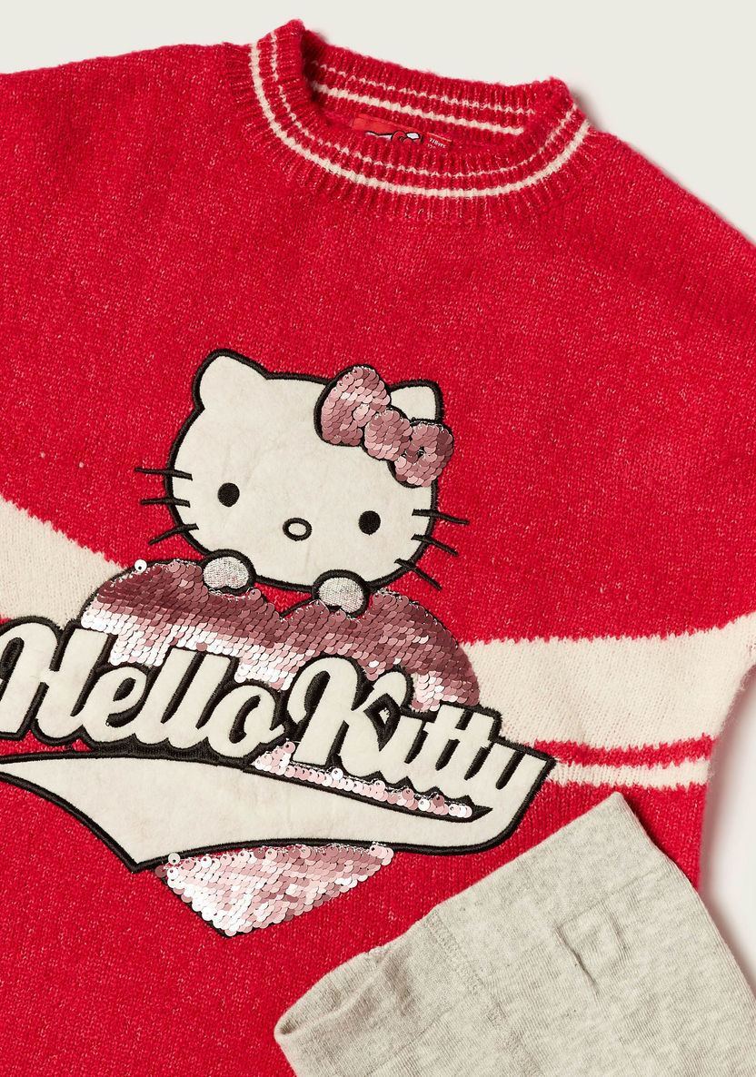 Sanrio Hello Kitty Embroidered Pullover and Stockings Set-Dresses, Gowns & Frocks-image-3