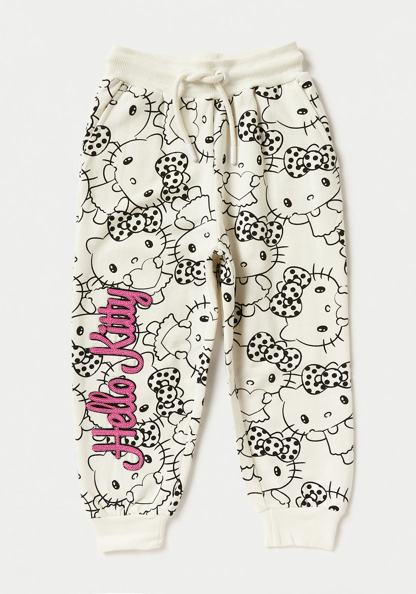 Sanrio Hello Kitty Print Sweatshirt and Jog Pants Set-Clothes Sets-image-2