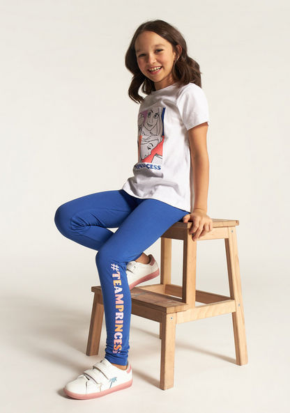 Princess Print Leggings with Elasticated Waistband-Leggings-image-0