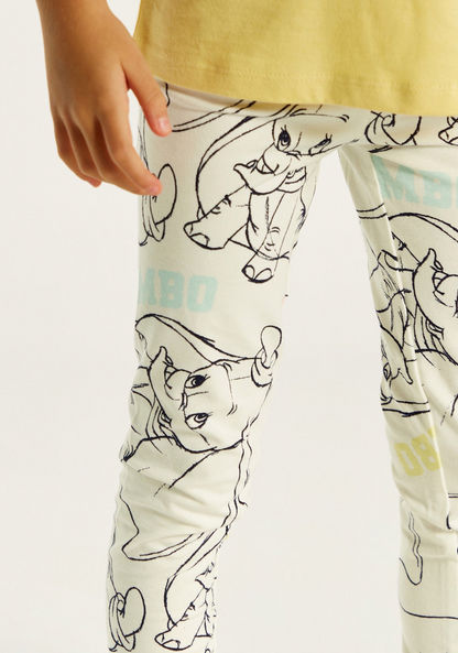 Disney Dumbo Printed Leggings with Elasticised Waistband-Leggings-image-2