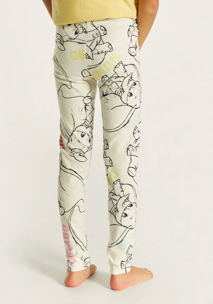 Disney Dumbo Printed Leggings with Elasticised Waistband-Leggings-image-3