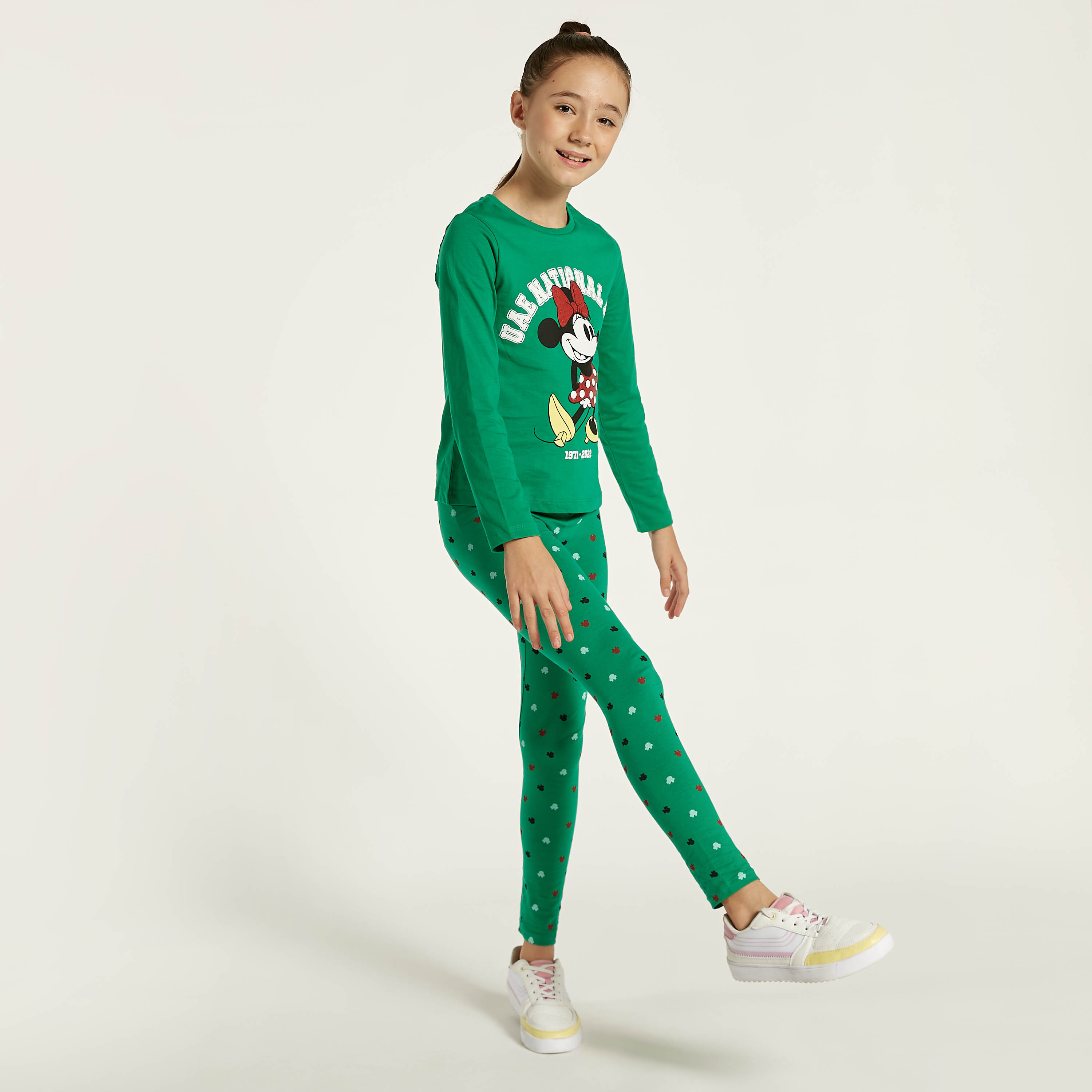 بنطلون ليقنز بخصر مطاطي وطبعات ميني ماوس من ديزني-girls-clothing-bottoms-leggings-image-1