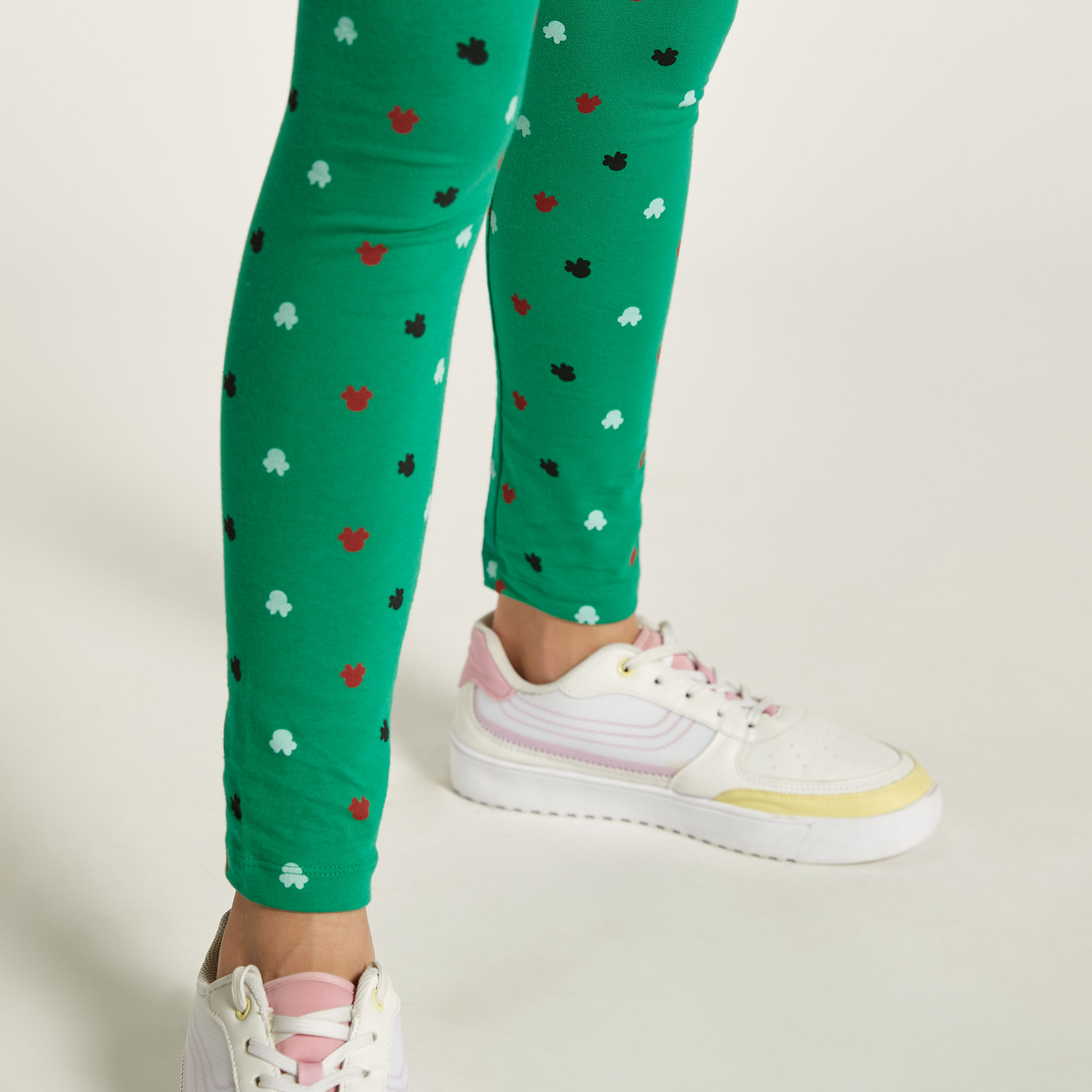 بنطلون ليقنز بخصر مطاطي وطبعات ميني ماوس من ديزني-girls-clothing-bottoms-leggings-image-3