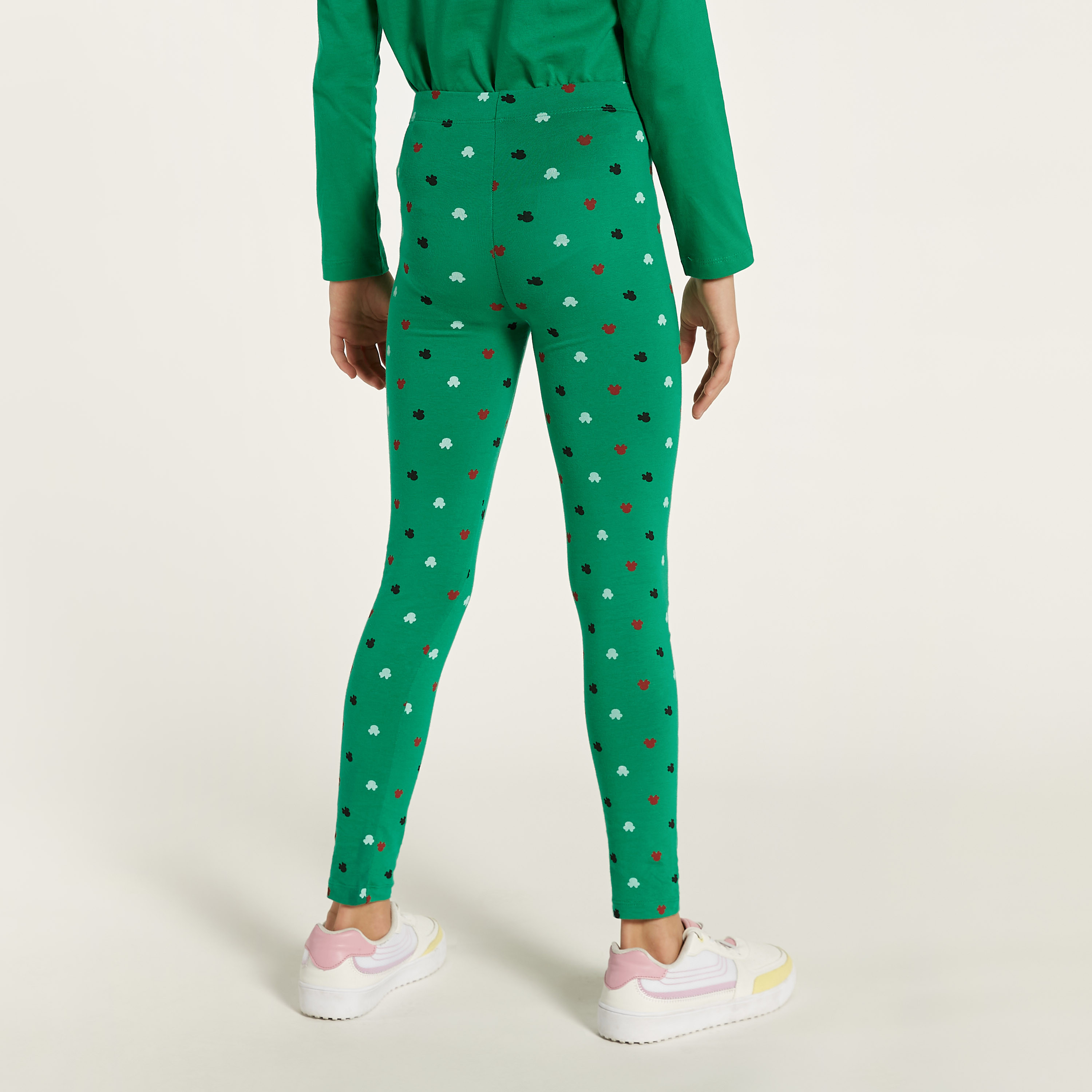 بنطلون ليقنز بخصر مطاطي وطبعات ميني ماوس من ديزني-girls-clothing-bottoms-leggings-image-4