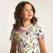 Snoopy Dog Print Dress with Round Neck and Short Sleeves-Dresses%2C Gowns and Frocks-thumbnail-1