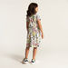 Snoopy Dog Print Dress with Round Neck and Short Sleeves-Dresses%2C Gowns and Frocks-thumbnail-2