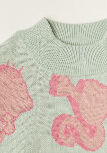Sanrio Printed Long Sleeves Sweater with Ribbed Crew Neck