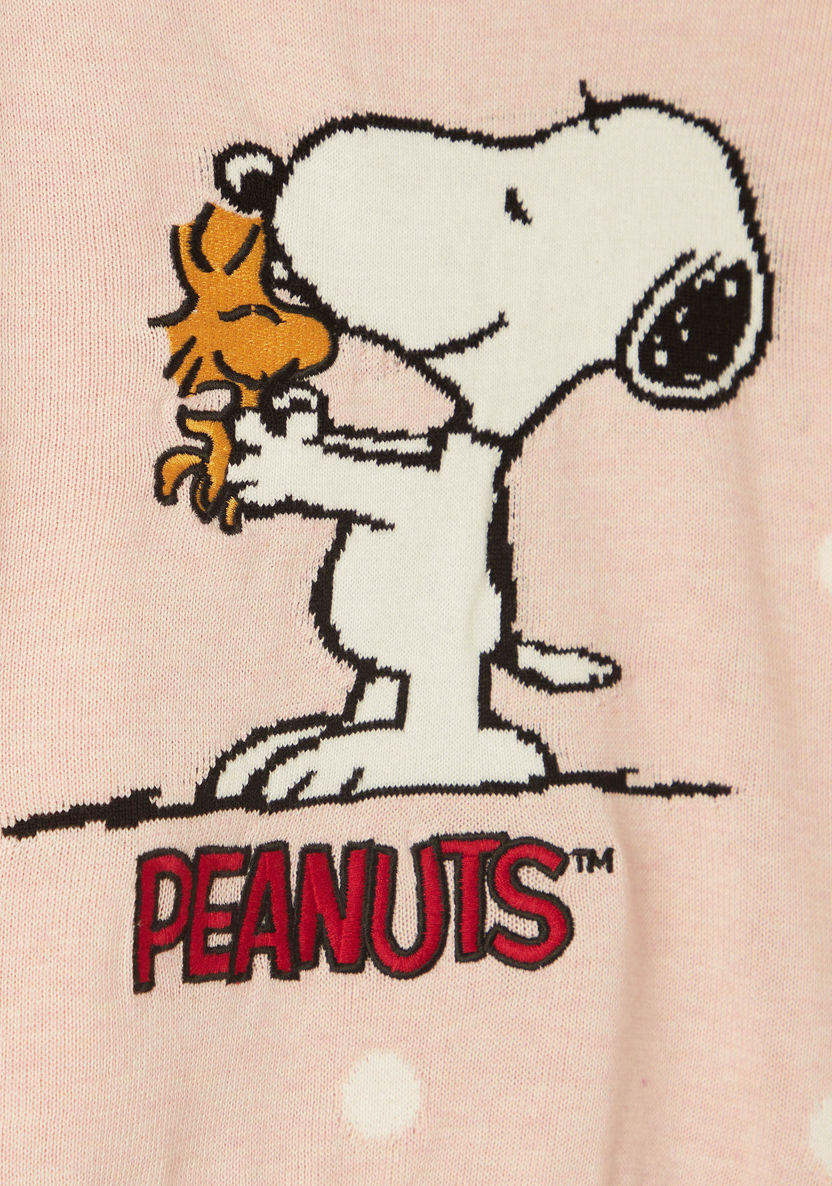Peanuts Print Crew Neck Sweatshirt with Long Sleeves-Sweaters and Cardigans-image-1