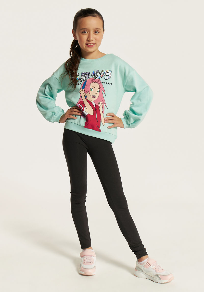 TV Tokyo Sakura Haruno Print Pullover with Long Sleeves-Sweatshirts-image-1