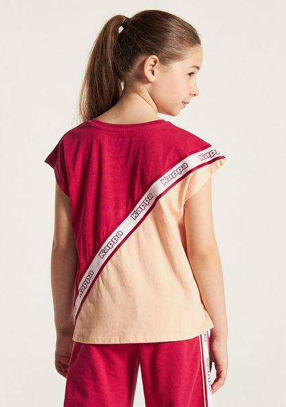 Kappa Colourblock T-shirt with Knot Detail-Tops-image-3