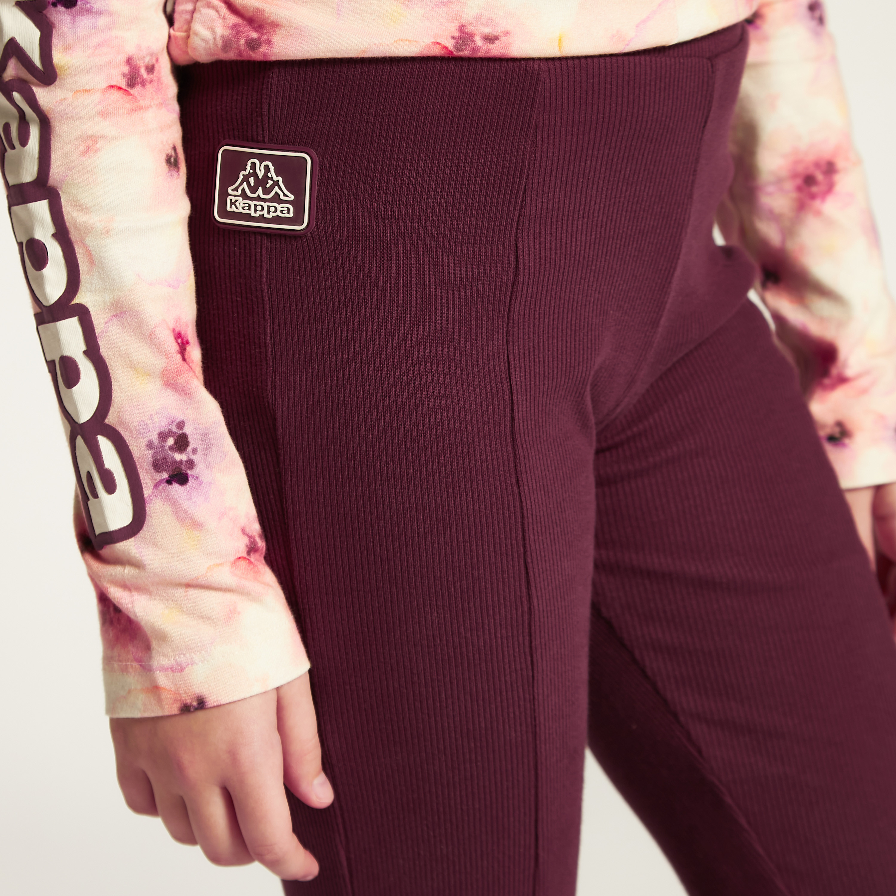 Kappa Logo Detail Flared Pants with Elasticised Waistband and Slits-girls-clothing-bottoms-trousers-image-5
