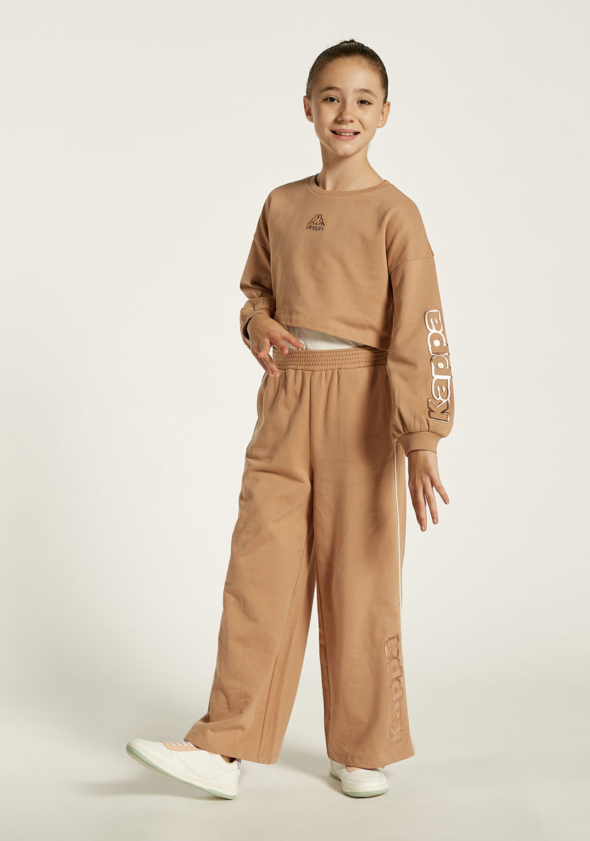 Kappa Solid Track Pants with Elasticated Waistband and Pockets-Bottoms-image-0