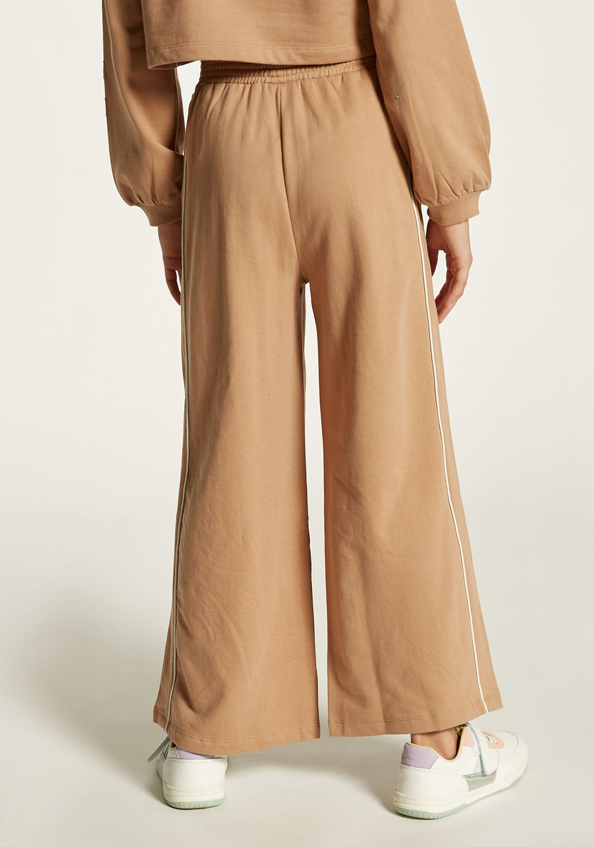 Kappa Solid Track Pants with Elasticated Waistband and Pockets-Bottoms-image-3