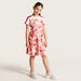 Kappa Embossed A-line Dress with Short Sleeves and Round Neck-Dresses-thumbnailMobile-0