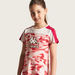 Kappa Embossed A-line Dress with Short Sleeves and Round Neck-Dresses-thumbnailMobile-2